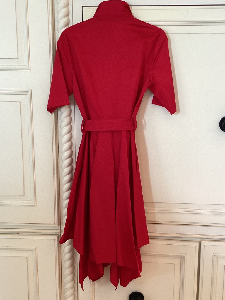 Badgley Mischka - Shirtwaist Red Cotton Dress - Size - 8 — image 6 of 8